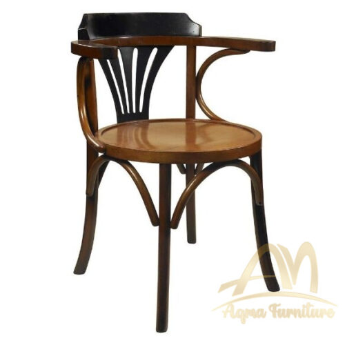 Brown Solid Wood Chair With Backrest