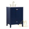 Bathroom Vanity Cupboard Dark Blue Painted No Marble