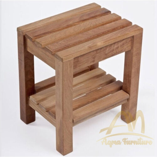 Wooden Step Stool Shower Bench Coach 16 Inch