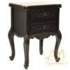 Chateau French Bedside Black Painted With 2 Drawers