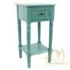 Vintage Side Table Turquoise Solid Wood