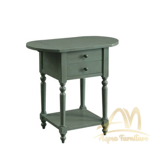 Solid Wood End Table In Antique