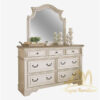 White Glaze Antique Color Dressing Table With 7 Drawers Italia