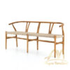 Natural Teak Outdoor Bench Woven Rope Seat