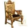 Luxury Gold Accent Chair with Synthetic Leather Seat