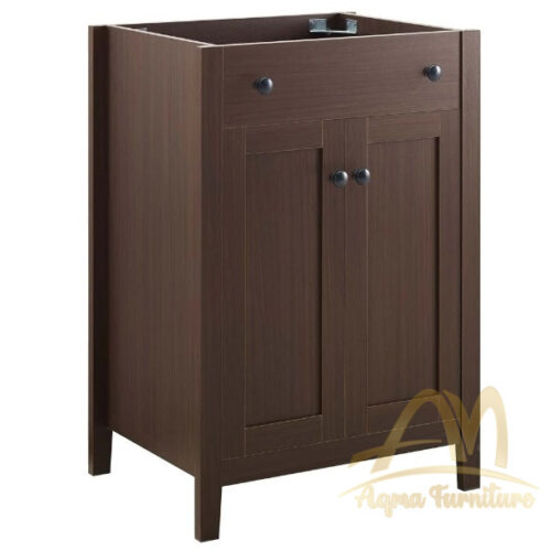 Solid Wood Bathroom Vanity Cabinet 24 Inch With No Marble