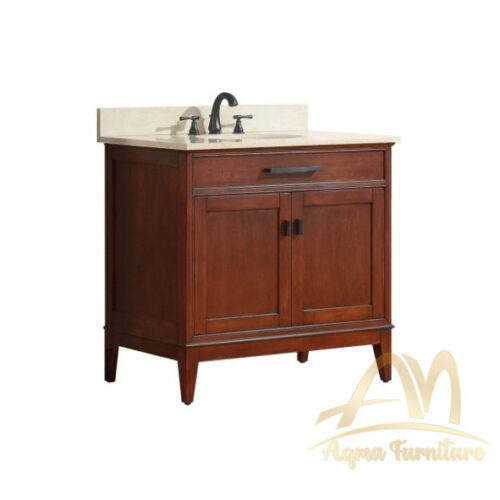 Single Bathroom Vanity 36 Inch Dark Brown Honey Finish
