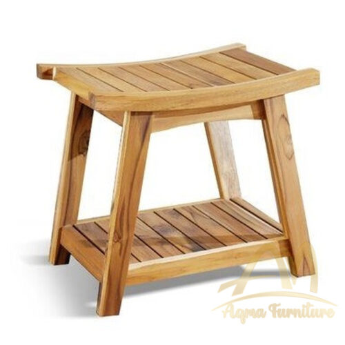 Teak Wood Shower Bench Natural Fine Sanded