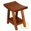 Solid Teak Wood Shower Stool With Shelf
