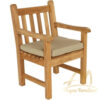 Teak Garden Armchair with Wooden Seat