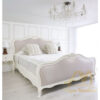 France Style White Fabric Upholstered Antique Bed