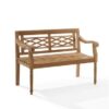 Teak Wood Bench Outdoor Seating with Armrests Michigan
