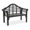 Curved Bench Patio Teak Wood Sweden Black Color Curved Bench Patio Teak Wood Sweden Black Color