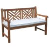 Teak Outdoor Bench with Cushion Seat Finland