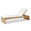 Sunbed Lounger Teak Wood with Cushion Norway