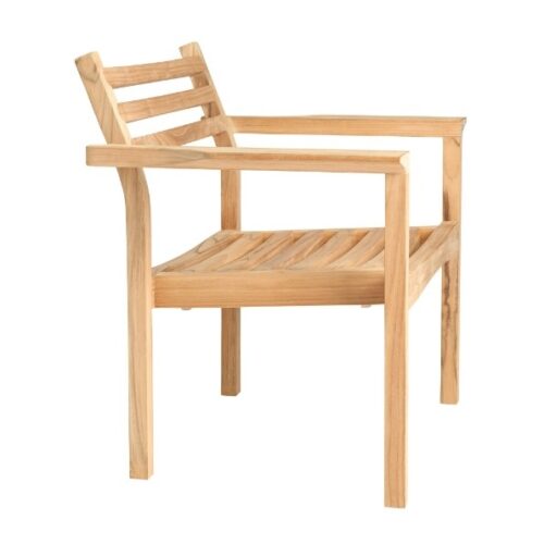 Outdoor Teak Lounge Chair with Armrests Austria