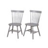 Wood Dining Chair with Solid Seat Grey Painted Czech