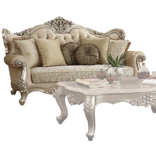 Luxury Living Classic Sofa with Upholstered Fabric Motif