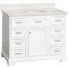 White Bathroom Vanity with 9 Drawers California