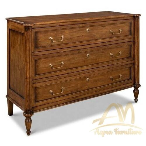 Chest of 3 Drawers Bordeaux Solid Wood
