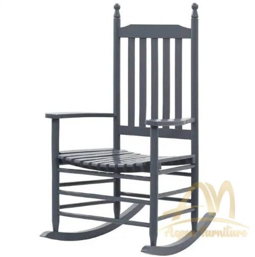 Rocking Chair Solid Wood Grey Painted