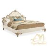 Fontainebleau King Bed Carved with Padded White