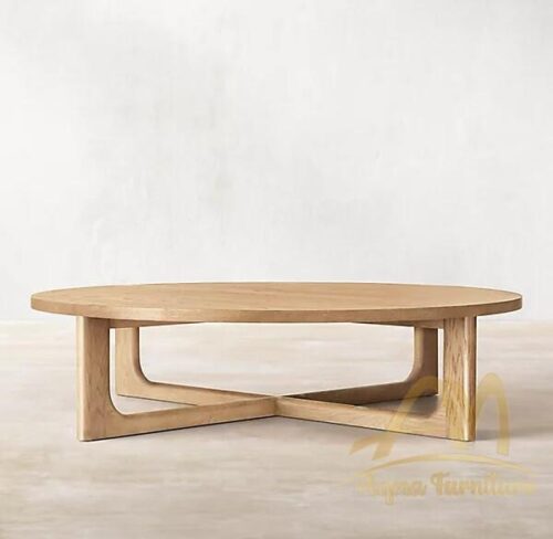 Outdoor garden table set furniture teak wood round coffee table.