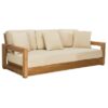Outdoor Teak Sofa 3 Seater White Cushion Color Aberdeen