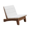 Solid Teak Lounge Chair with White Cushion