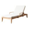 Teak Sun Lounger Outdoor with White Cushion Glasgow