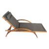Solid Teak Wood Sun Lounger with Canvas Fabric Beige Color Solid Teak Wood Sun Lounger with Canvas Fabric Beige Color