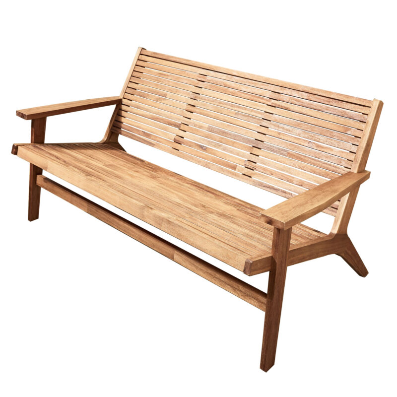 Natural Teak Wooden Seat Bench 2 Seater Italy