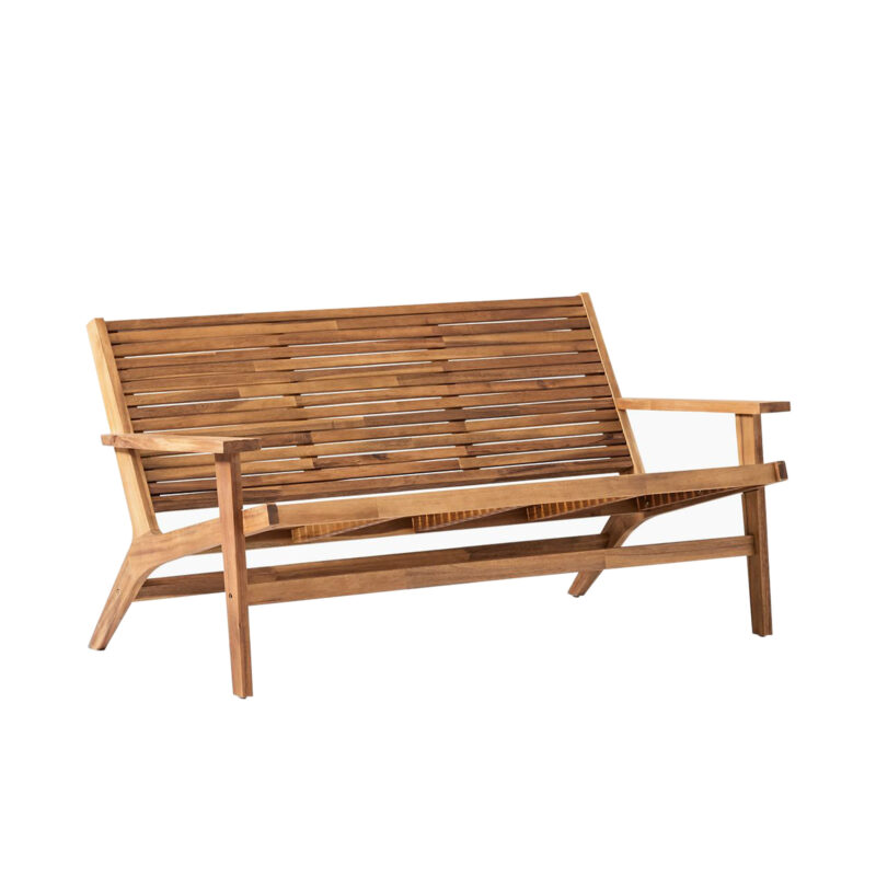 Natural Teak Wooden Seat Bench 2 Seater Italy