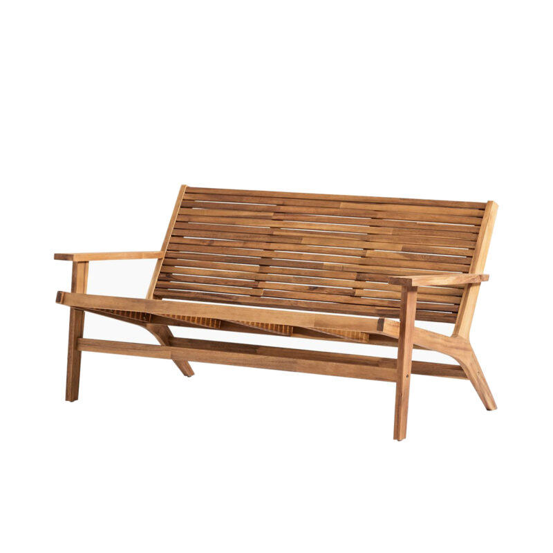 Natural Teak Wooden Seat Bench 2 Seater Italy