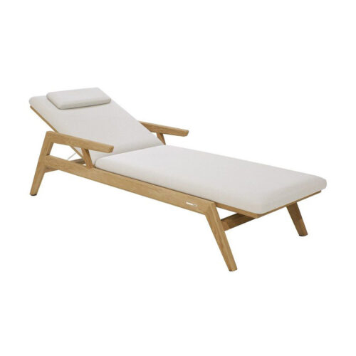 Outdoor Teak Sun Lounger with Cushion Florida