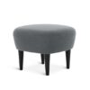 Ottomans Stools Solid Mahogany Wood Grey Velvet