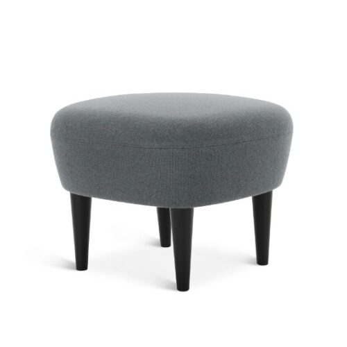 Ottomans Stools Solid Mahogany Wood Grey Velvet