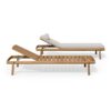 Solid Teak Sun Lounger Outdoor with Cushion Canada