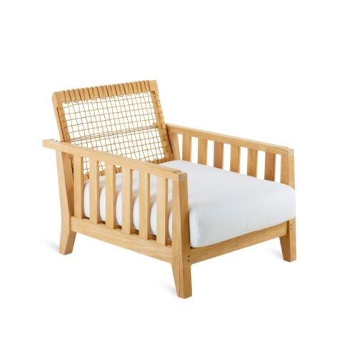Teak Garden Armchairs with Cushion Ibiza
