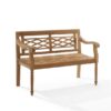 Natural Teak Wood Outdoor Bench 2 Seater San Diego