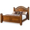 solid wooden bed king size brown antique color with glaze