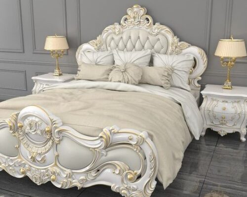 french style european bed with carved