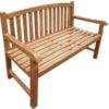 Solid Teak Garden Bench 2 Seater Milan