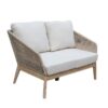 Minimalist Woven Club Chair with Teak Frame Naples