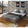 Modern Platform Bed in Dark Brown Color Milan