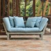Cozy Sectional Teak Sofa in Turquoise Color London Cozy Sectional Teak Sofa in Turquoise Color London