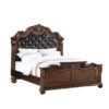 Solid Wooden Classic Bed in Brown Color with Leather Tufted Solid Wooden Classic Bed in Brown Color with Leather Tufted