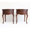 Solid Wood Antique Bedside with Drawers in Dark Brown Color