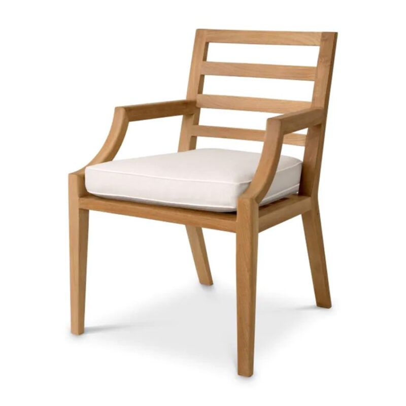 Teak Arm Dining Chair with Cushion Dallas