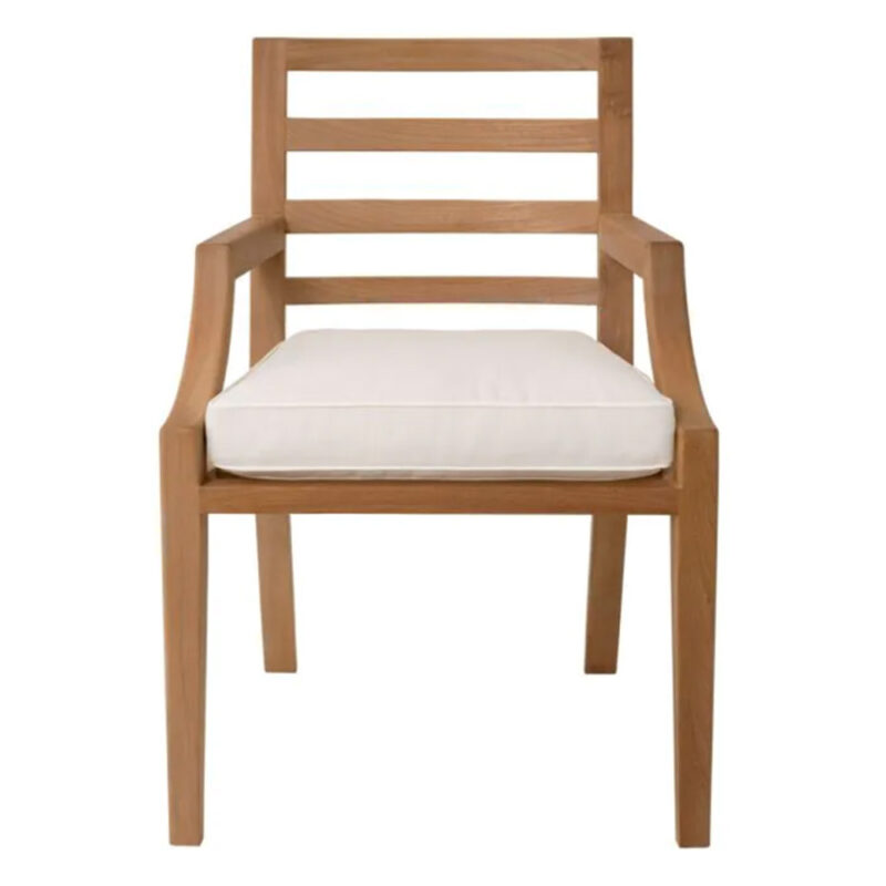 Teak Arm Dining Chair with Cushion Dallas